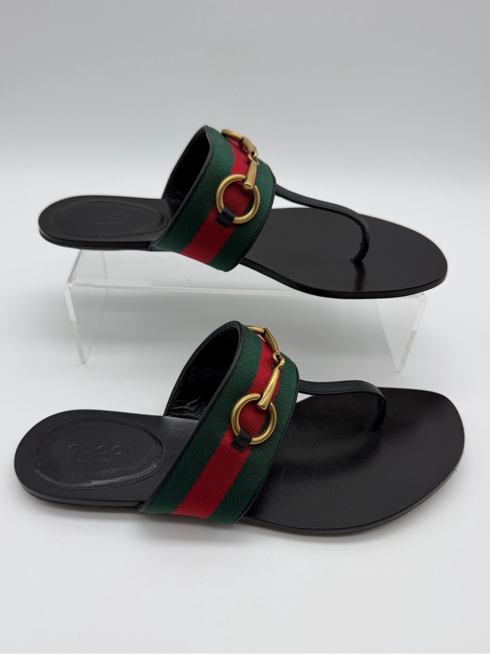 Gucci Black Lifford Leather Flip Flop Thong Sandal Size 35+ - Picture 3 of 15